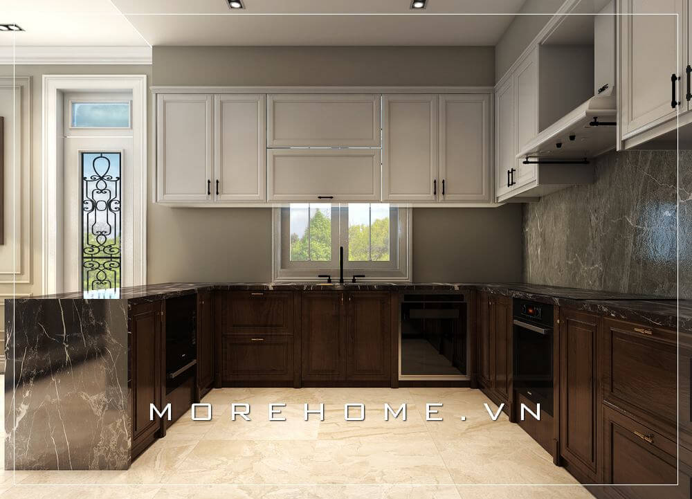 tủ bếp màu trắng